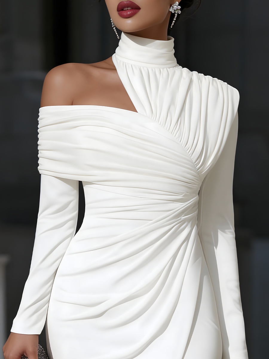 Isadora | Halter Neck Draped Evening Dress