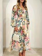Pascale | Floral Bridesmaid Dresses Long Sleeve Midi