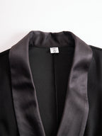 Coralie | Evening Tuxedo Dress Coat Lace Midi Black