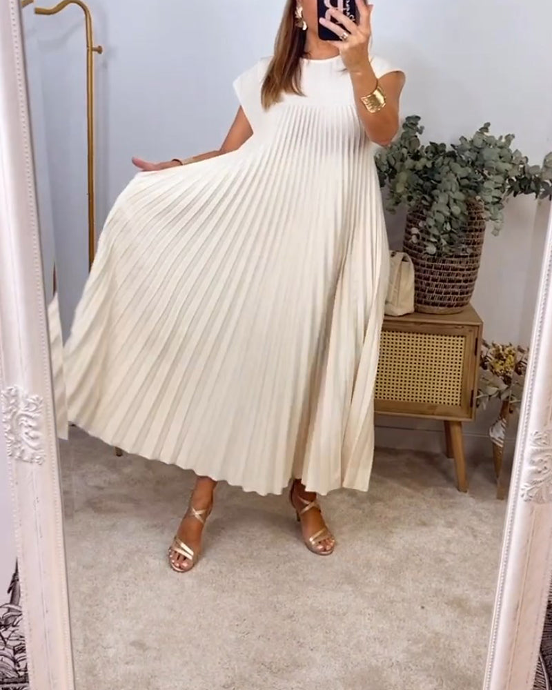 Celestine | Sleeveless Pleated House Dress Elegant Occasion Wear