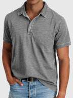 Emile | Men's Denim Short Sleeve Cotton Polo Shirt