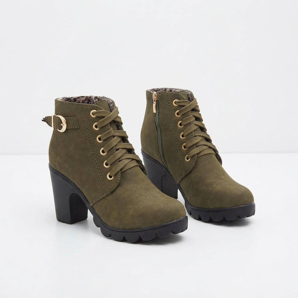 Rosanna | Leather Low Heel Flat Ankle Boots