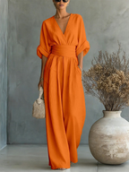 Romilly | Elegant V-Neck Jumpsuit For Work And Weekend