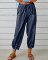 Manon | Women's Cropped Coastal Balloon Pants With Drawstring