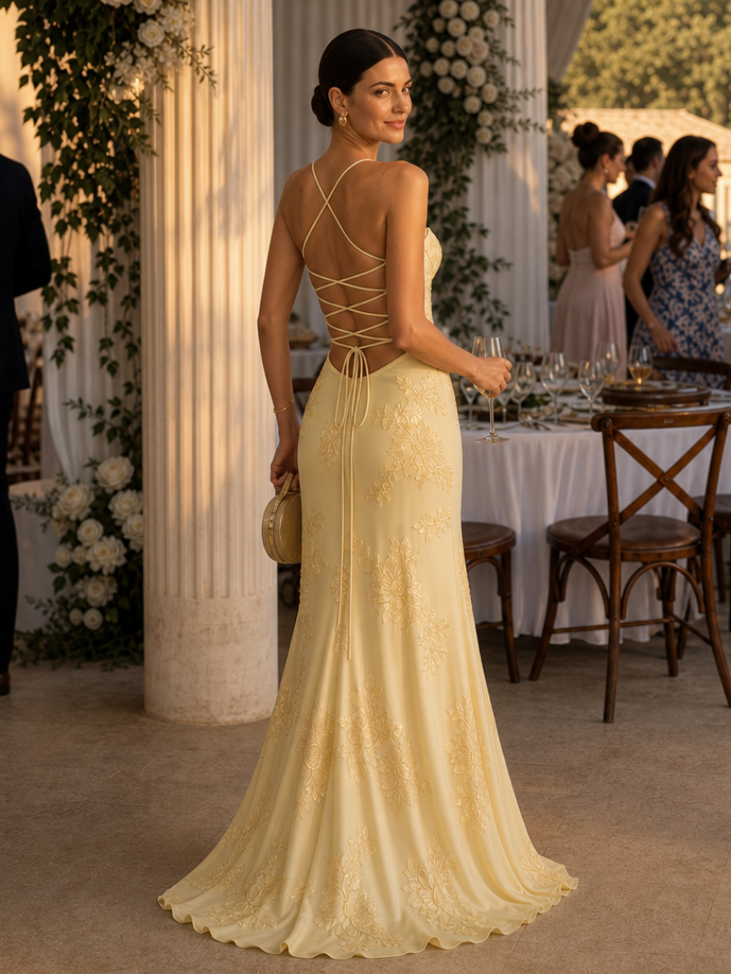 Celestine | Spaghetti Strap Corset Bodice Maxi Dress