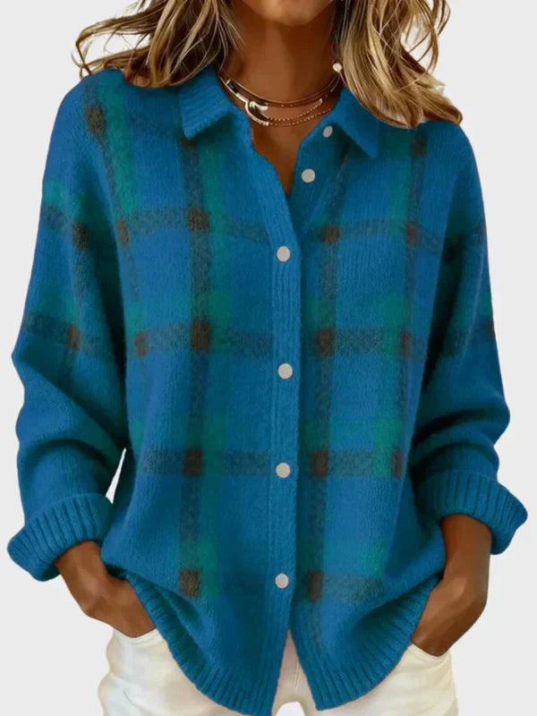 Sidonie | Oversized Plaid Cardigan Sweater for Autumn Layering