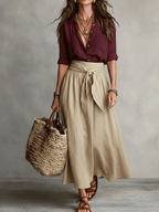 Ghislaine | Bohemian Flowy Skirt Top Co-Ord Outfit Set