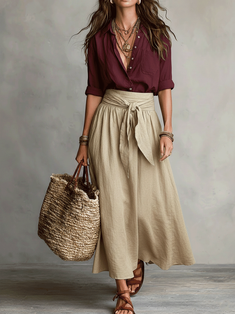 Ghislaine | Bohemian Flowy Skirt Top Co-Ord Outfit Set