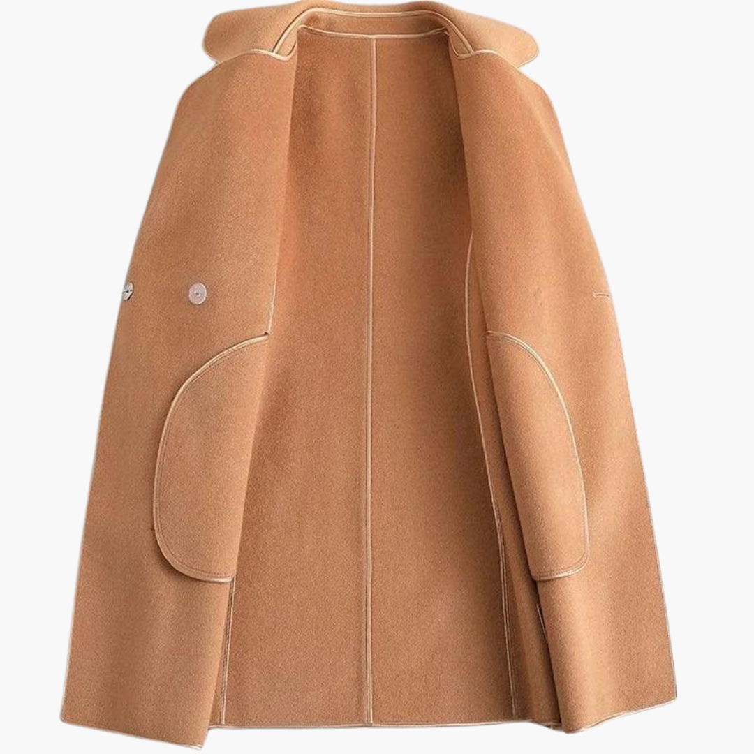 Tamsin | Double Breasted Wool Blend Wrap Coat Women