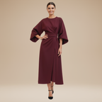 Felicity | Wide Sleeve Wrap Midi Dress For Weddings & Occasions