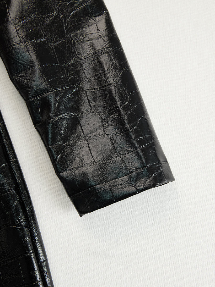 Sylvie | Glossy Croco Evening Bodycon Midi Dress
