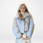 Leonie | Cropped Leather Jacket With Bow Detail For City Chic