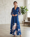 Honorine | Floral Sheer Sleeve Maxi Occasion Dress