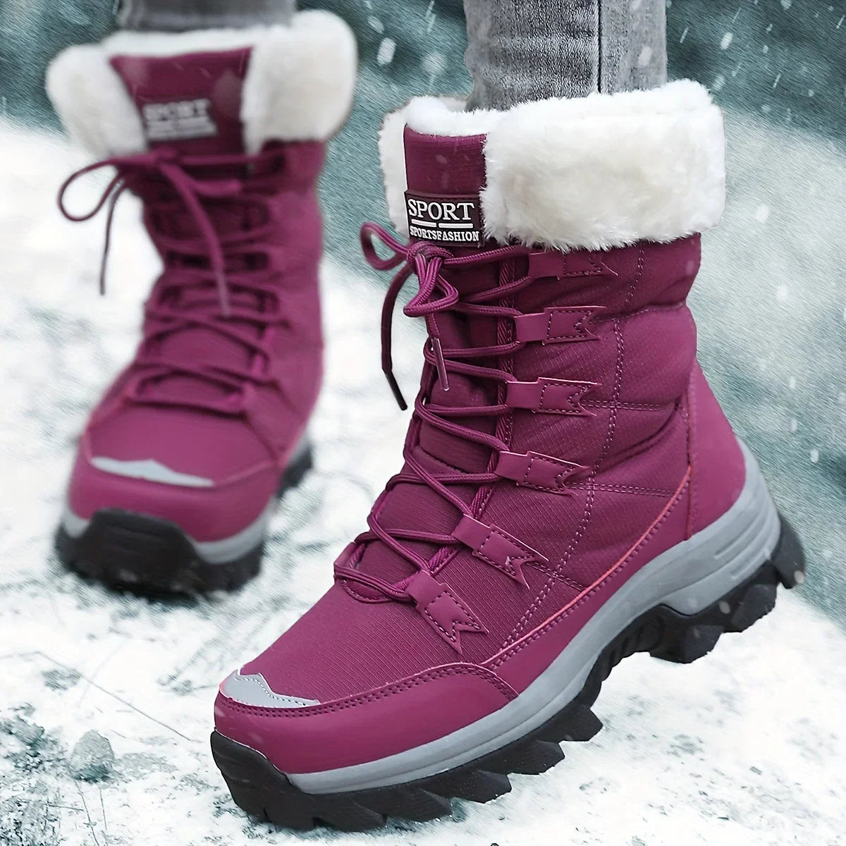 Vivienne | Warm Faux Fur Winter Snow Boots For Women — Purple
