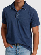 Emile | Men's Denim Short Sleeve Cotton Polo Shirt