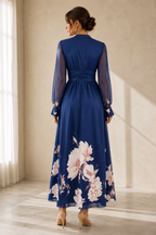 Honorine | Floral Sheer Sleeve Maxi Occasion Dress