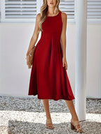 Verena | Long Sleeve Midi Dress In Timeless A-Line Silhouette