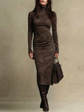Isadora | Summer Midi Dress In Suede-Look Finish For Work & Events