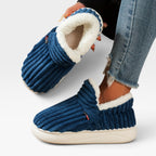 Ursula | Winter Chunky Brown Slipper Boots For Cosy Days — Navy Blue
