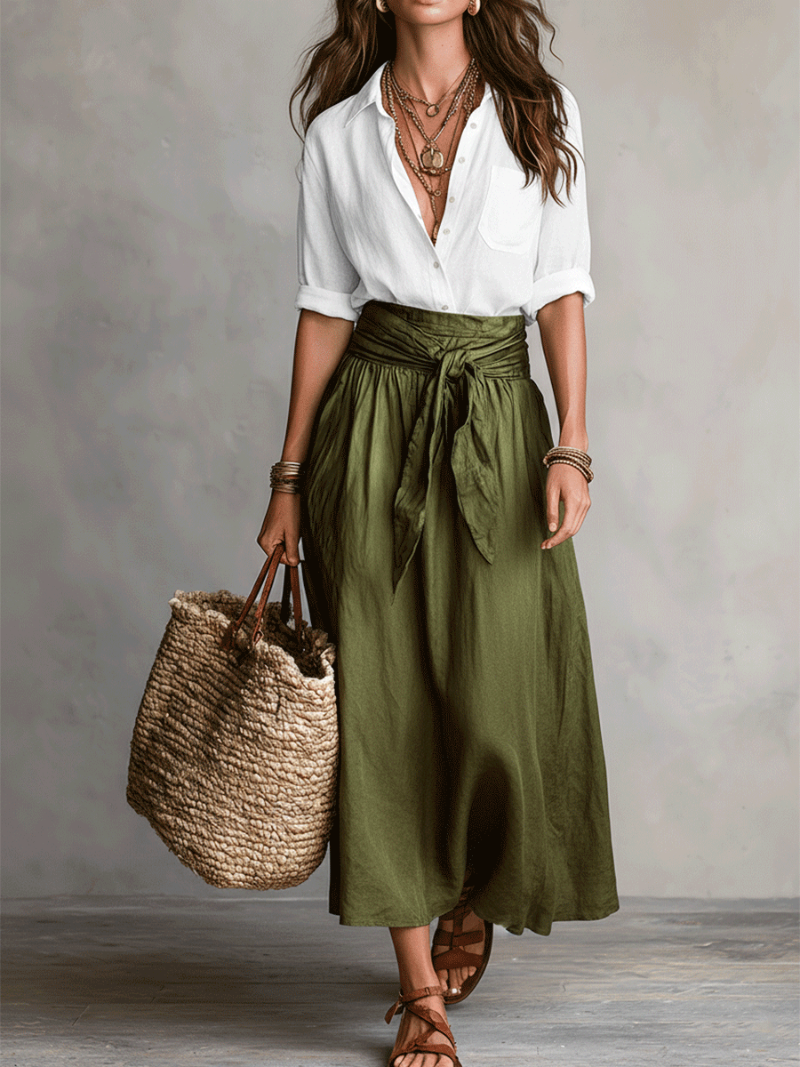 Ghislaine | Bohemian Flowy Skirt Top Co-Ord Outfit Set