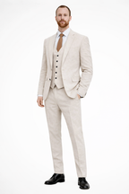 Edmund | Men Linen 3-Piece Wedding Guest Suit Blazer Waistcoat Trousers