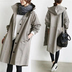 Lavinia | Longline Hooded Wool Winter Coat Black Fur Puffer