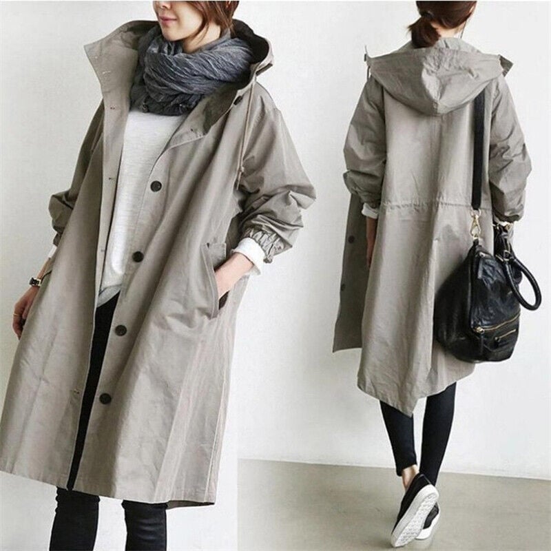 Lavinia | Longline Hooded Wool Winter Coat Black Fur Puffer