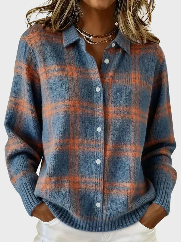 Sidonie | Oversized Plaid Cardigan Sweater for Autumn Layering