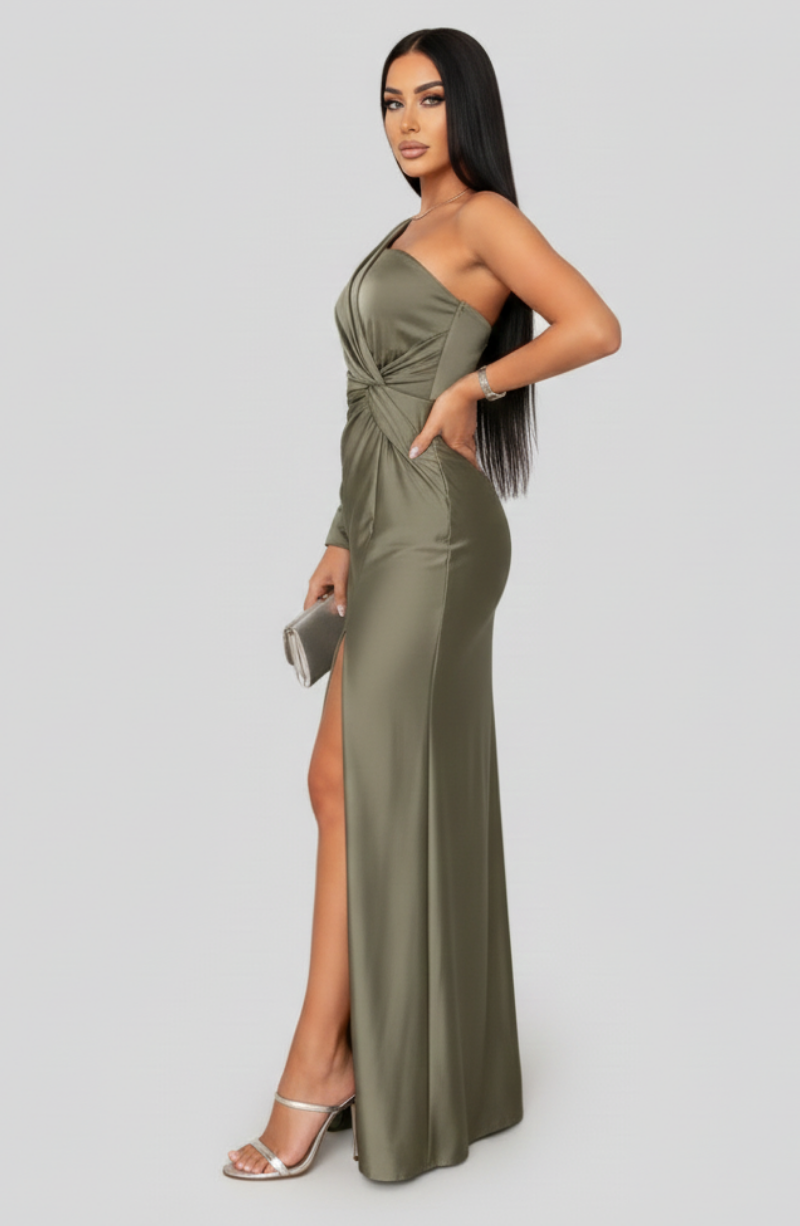 Lucienne | Alemais One Shoulder Satin Maxi Dress