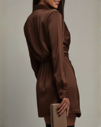 Edith | Satin Wrap Mini Dress Cocktail Evening Dinner