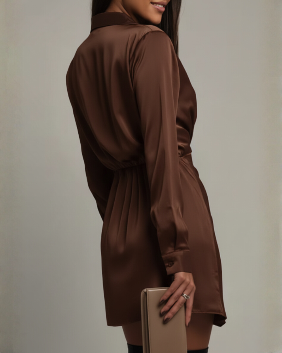 Edith | Satin Wrap Mini Dress Cocktail Evening Dinner
