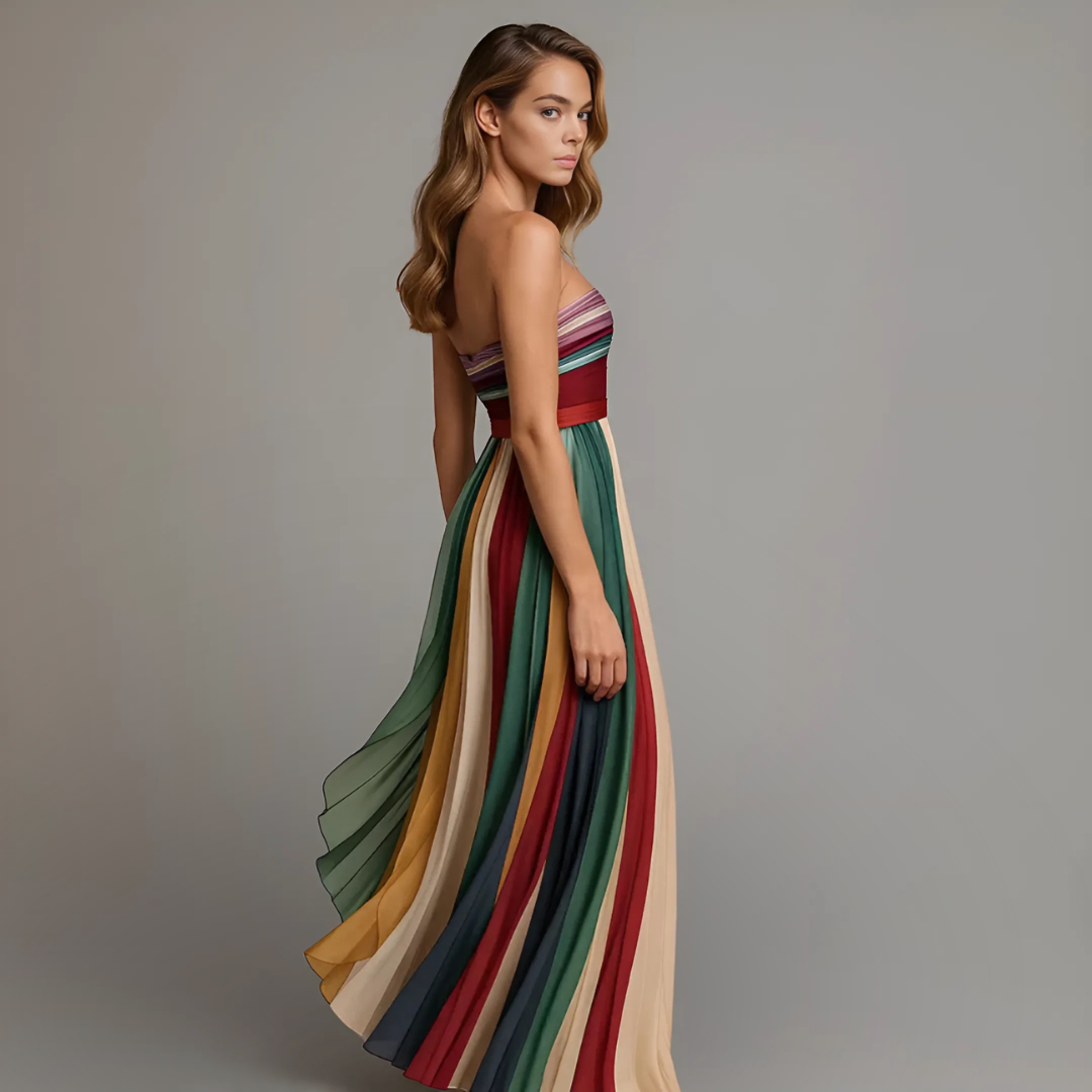 Philippa | Women Strapless Pleated Maxi Summer Garden Party Dress