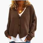 Ingrid | Womens Knit Cardigan Top With Button Front Relaxed Fit