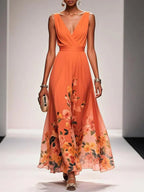 Celestine | Drop Waist Floral Maxi Wedding Guest Dress