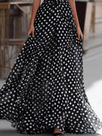 Constance | V-Neck Chiffon Dot Dress for Garden Party Occasions