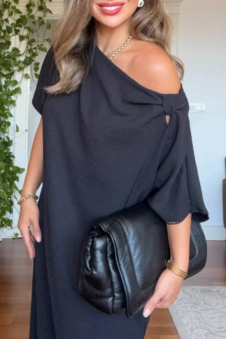Celestine | Asymmetrical One Shoulder Maxi Dress Evening Occasion