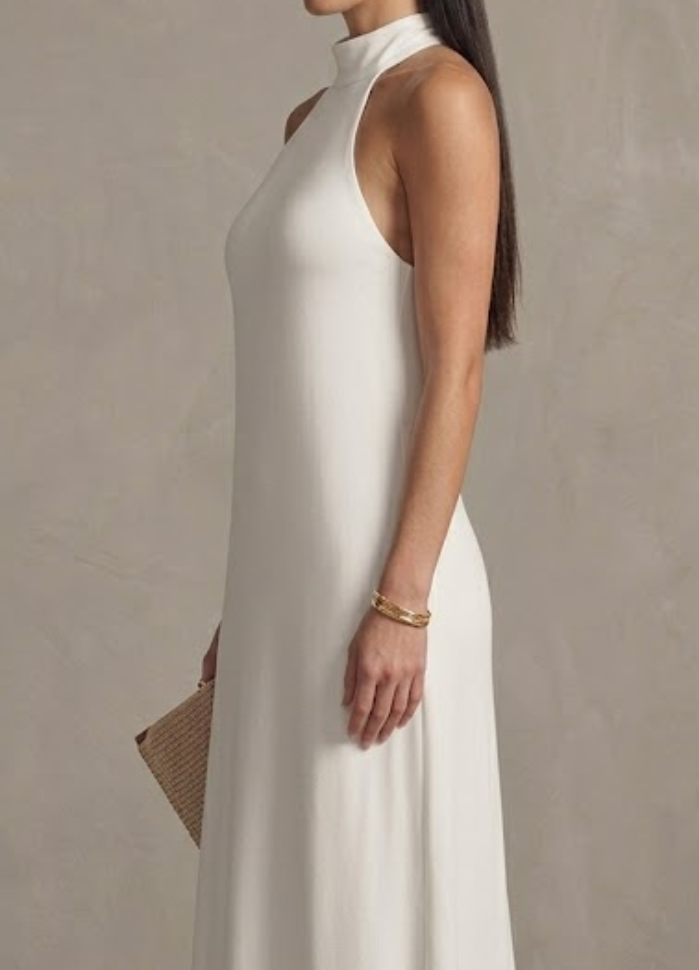 Isadora | Halter Neck White Maxi Dress