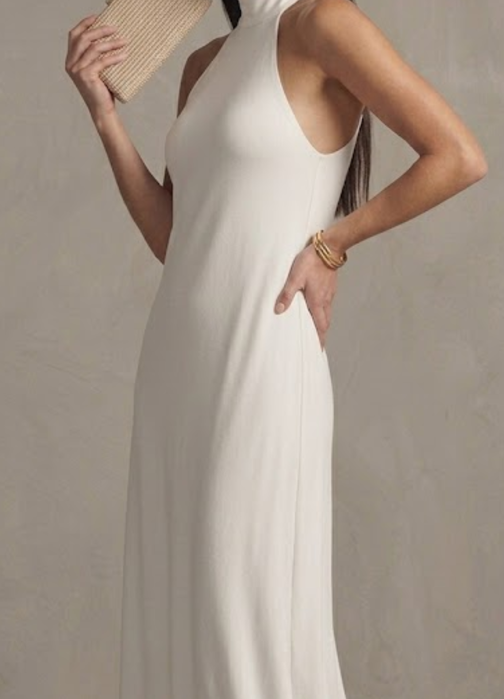 Isadora | Halter Neck White Maxi Dress