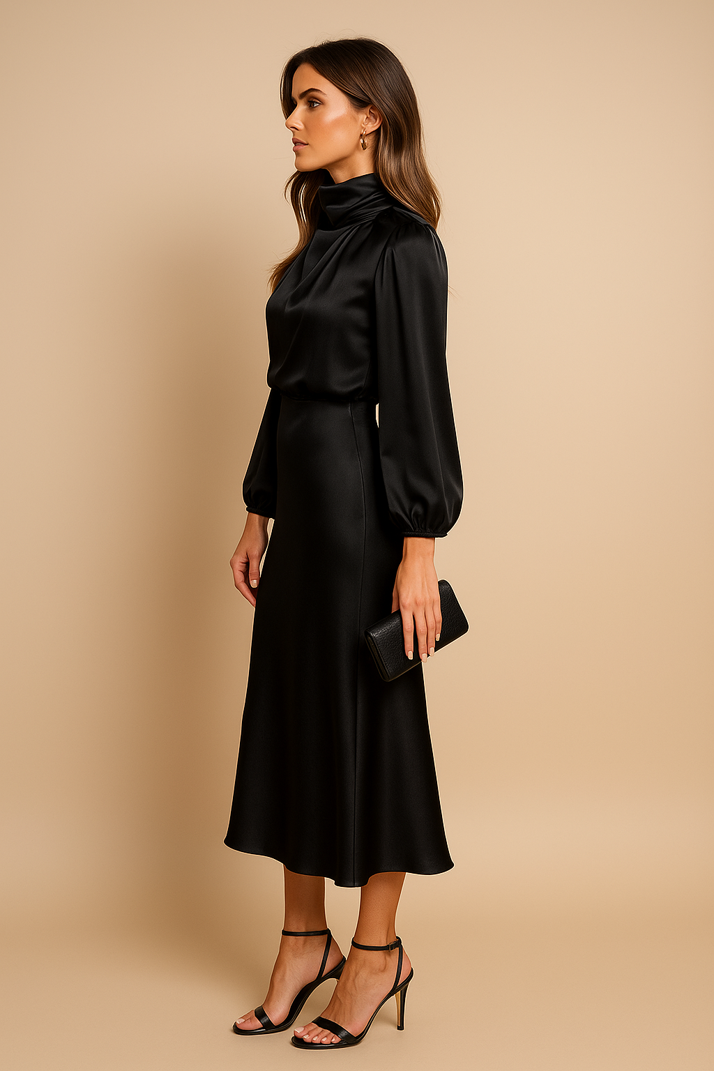 Theodora | Halter Neck High Waist Midi Dress