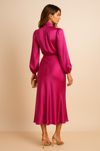Theodora | Halter Neck High Waist Midi Dress