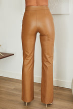 Lucinda | Faux Leather Jacket Style Tailored Straight Trousers