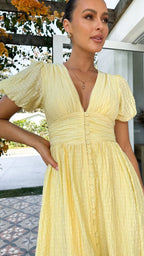Oriane | Long Sleeve Maxi Dress With Button Front Detail