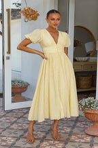 Oriane | Long Sleeve Maxi Dress With Button Front Detail