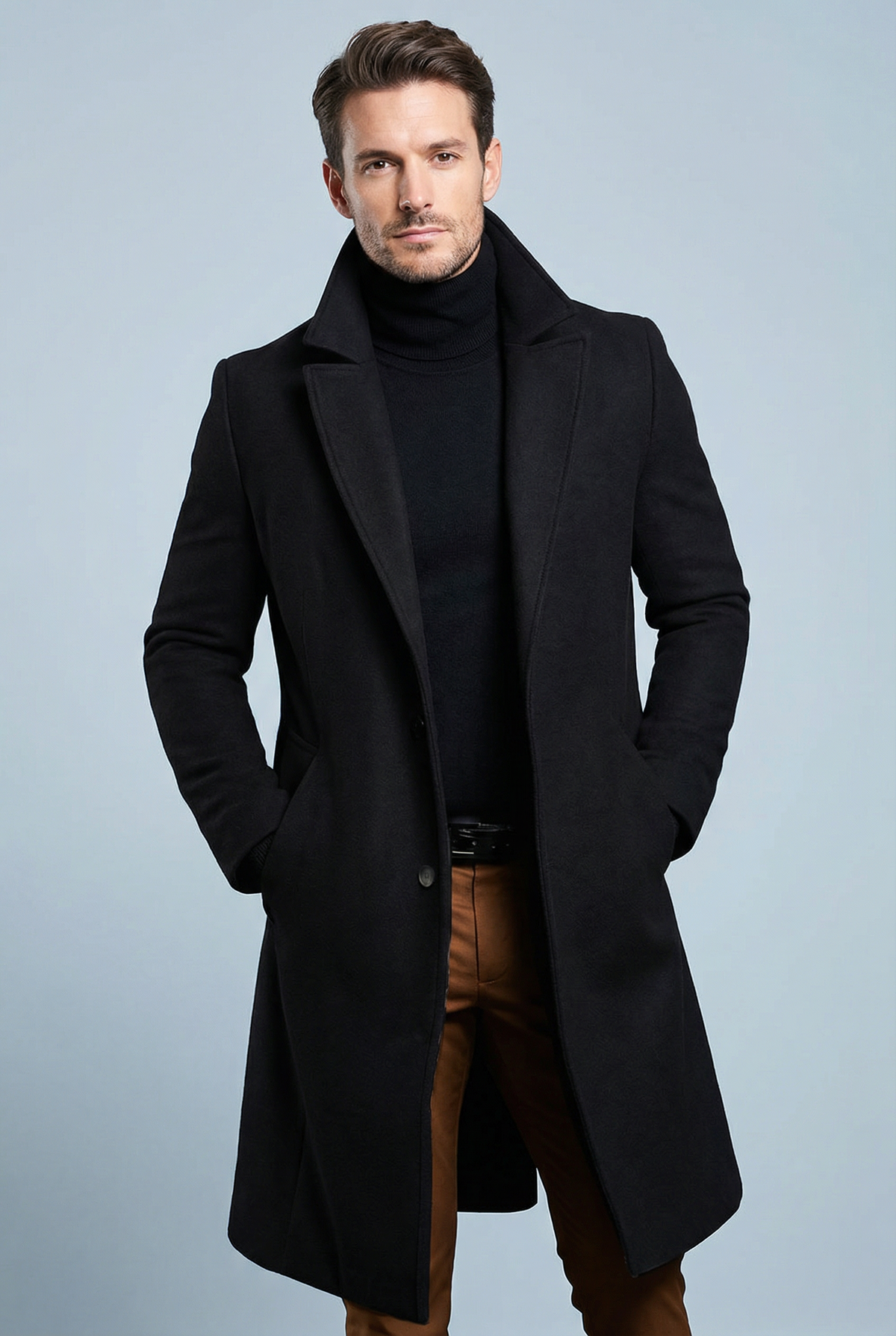 Julius | Long Formal Wool Winter Coat Brown Smart Overcoats