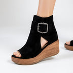 Vivienne | Wedge Ankle Boots With Modern Open Design