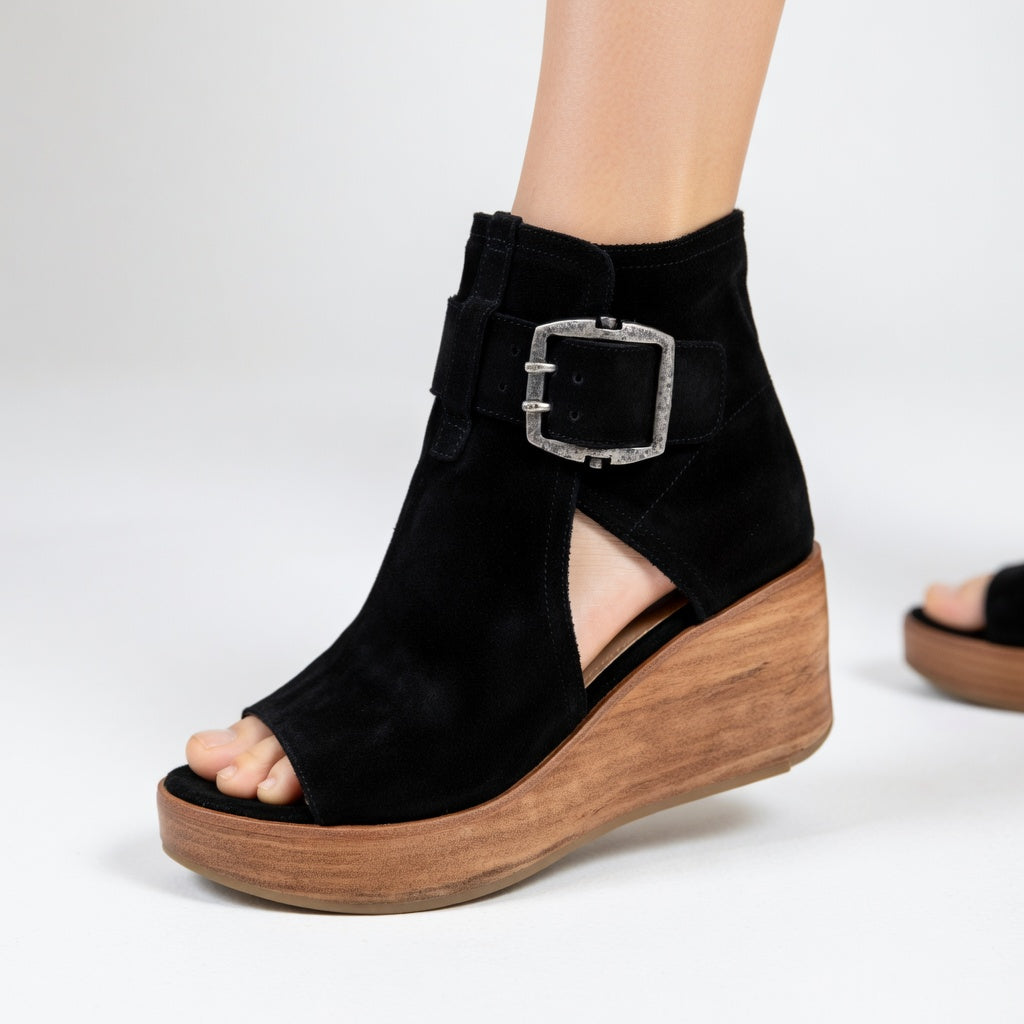 Vivienne | Wedge Ankle Boots With Modern Open Design