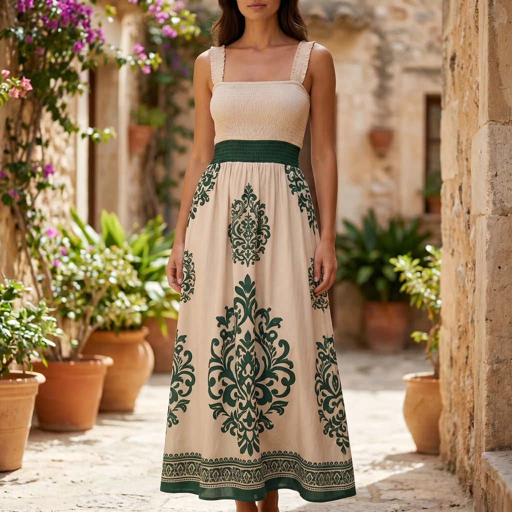 Breezella - Smocked Bodice Maxi Dress Smocked Bodice Maxi Dress 