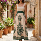 Sophia | Smocked Bodice Maxi Dress Boho Wedding Guest