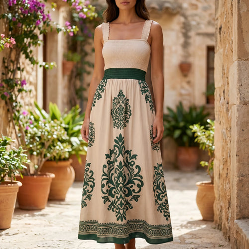 Breezella - Smocked Bodice Maxi Dress Smocked Bodice Maxi Dress 
