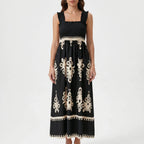 Breezella - Smocked Bodice Maxi Dress Smocked Bodice Maxi Dress 